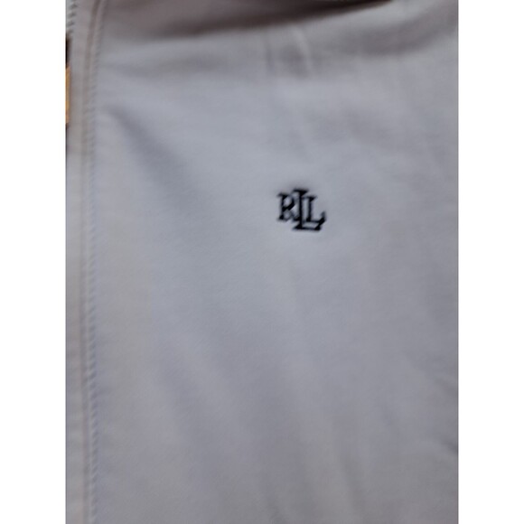 Ralph Lauren Womens Zip Up Performance Sweater White Black Logo Sporty Medium - Picture 3 of 9